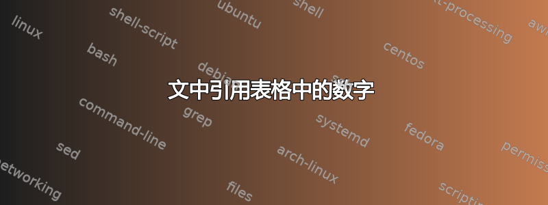 文中引用表格中的数字