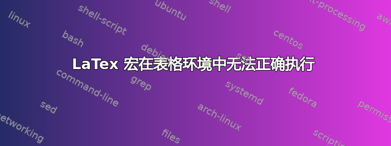 LaTex 宏在表格环境中无法正确执行