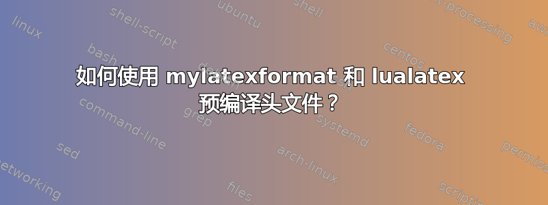 如何使用 mylatexformat 和 lualatex 预编译头文件？