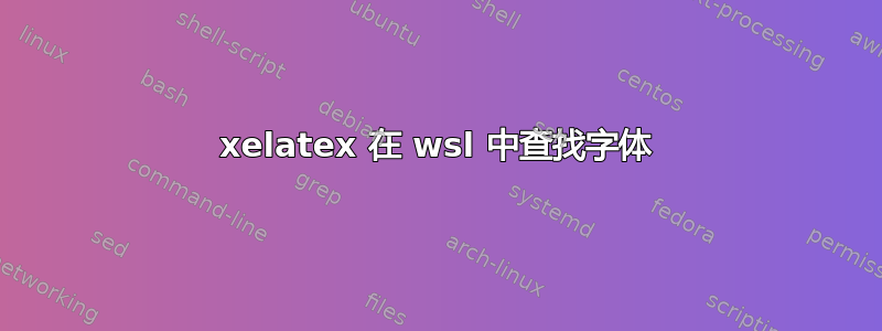 xelatex 在 wsl 中查找字体