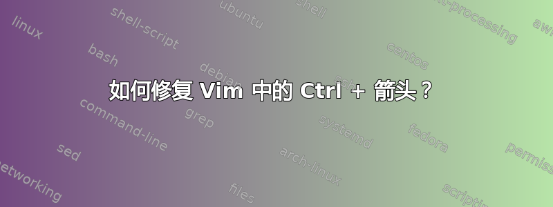 如何修复 Vim 中的 Ctrl + 箭头？