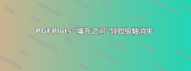 PGFPlots“填充之间”导致极轴消失