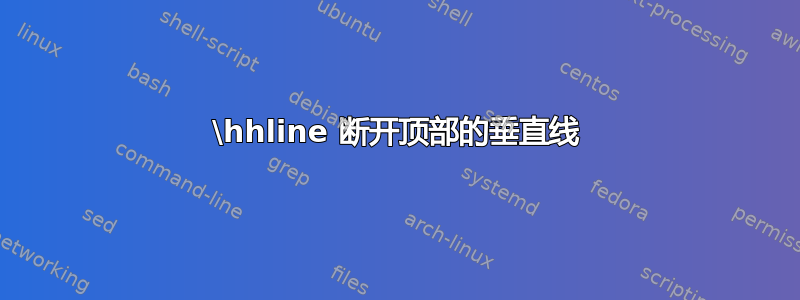 \hhline 断开顶部的垂直线