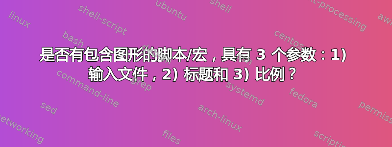 是否有包含图形的脚本/宏，具有 3 个参数：1) 输入文件，2) 标题和 3) 比例？