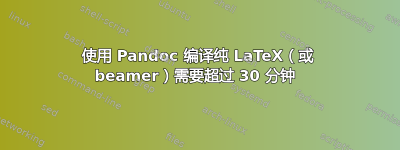 使用 Pandoc 编译纯 LaTeX（或 beamer）需要超过 30 分钟 