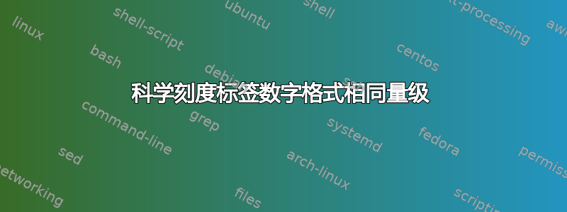 科学刻度标签数字格式相同量级