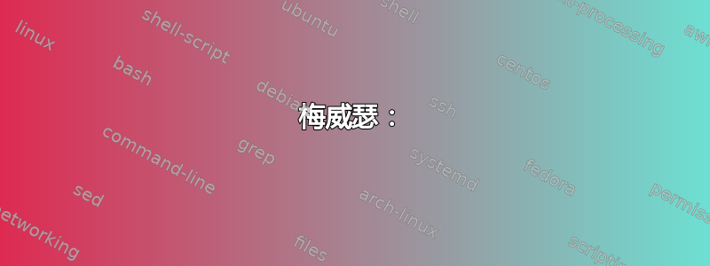 梅威瑟：