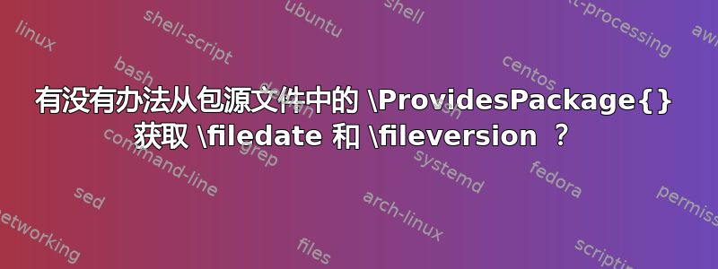 有没有办法从包源文件中的 \ProvidesPackage{} 获取 \filedate 和 \fileversion ？