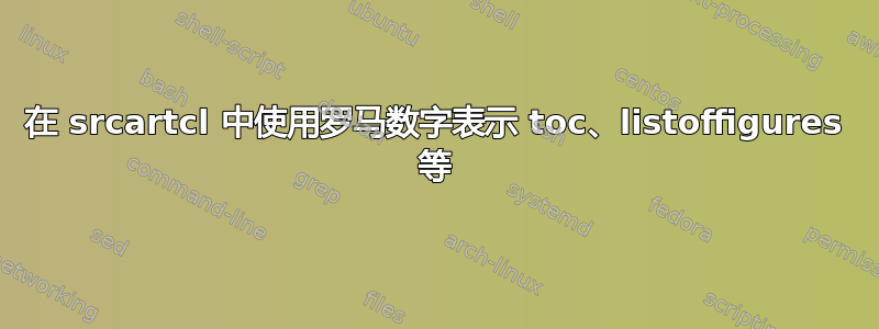 在 srcartcl 中使用罗马数字表示 toc、listoffigures 等