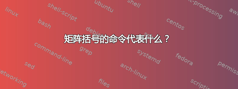 矩阵括号的命令代表什么？