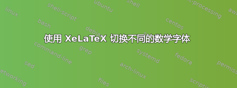 使用 XeLaTeX 切换不同的数学字体