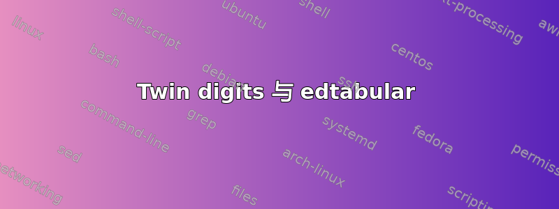 Twin digits 与 edtabular