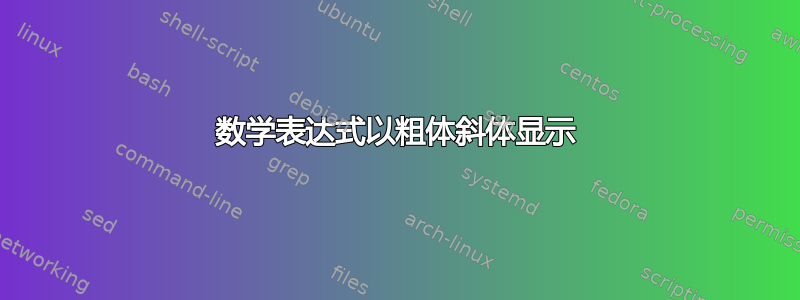 数学表达式以粗体斜体显示