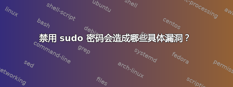 禁用 sudo 密码会造成哪些具体漏洞？