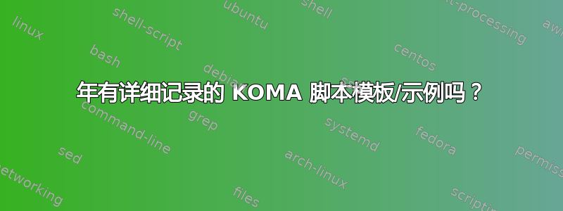 2021 年有详细记录的 KOMA 脚本模板/示例吗？