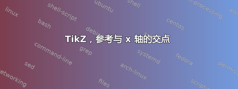 TikZ，参考与 x 轴的交点