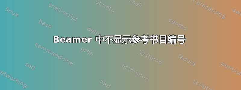 Beamer 中不显示参考书目编号