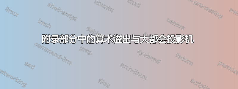 附录部分中的算术溢出与大都会投影机