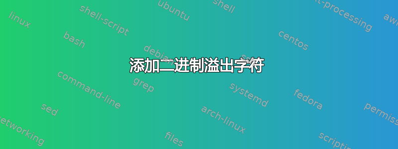 添加二进制溢出字符