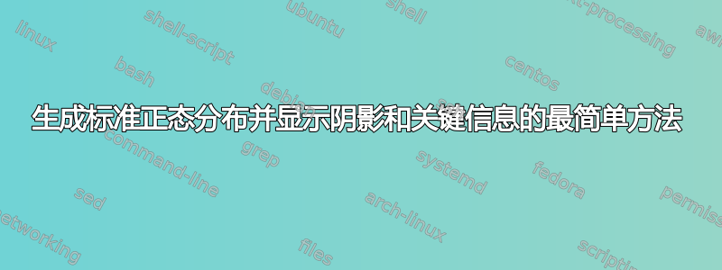 生成标准正态分布并显示阴影和关键信息的最简单方法