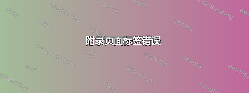 附录页面标签错误