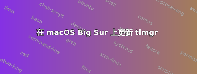 在 macOS Big Sur 上更新 tlmgr