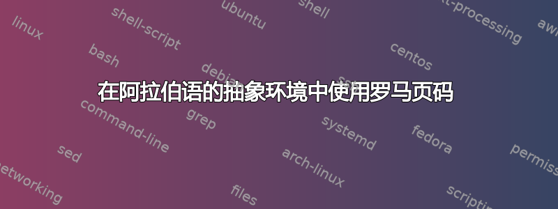 在阿拉伯语的抽象环境中使用罗马页码