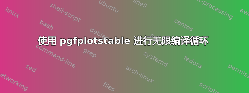 使用 pgfplotstable 进行无限编译循环