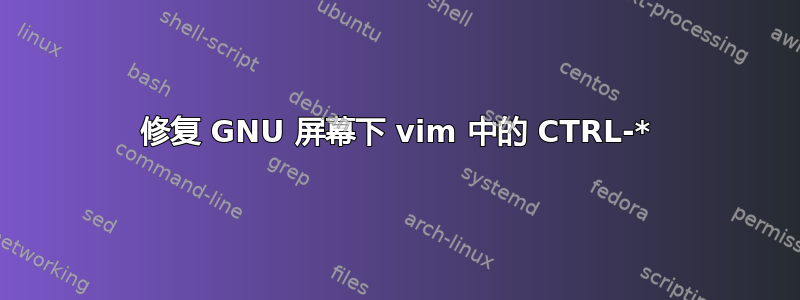 修复 GNU 屏幕下 vim 中的 CTRL-*