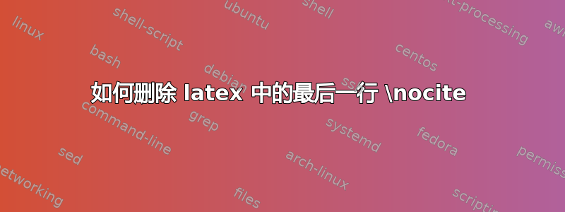 如何删除 latex 中的最后一行 \nocite