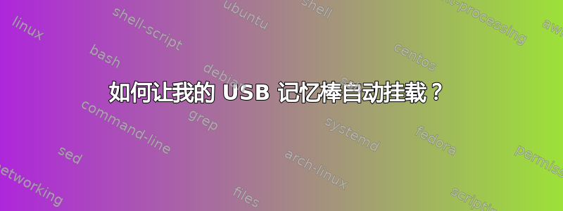 如何让我的 USB 记忆棒自动挂载？