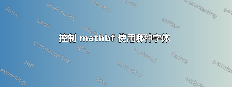 控制 mathbf 使用哪种字体