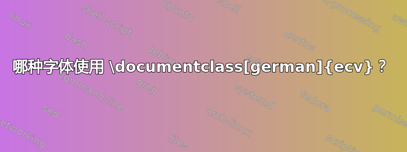 哪种字体使用 \documentclass[german]{ecv}？