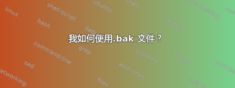 我如何使用.bak 文件？