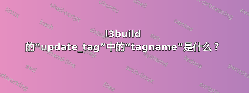 l3build 的“update_tag”中的“tagname”是什么？