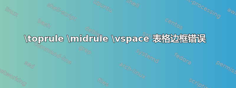 \toprule \midrule \vspace 表格边框错误 