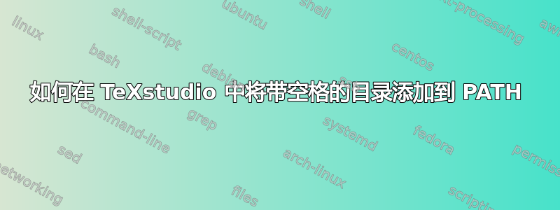 如何在 TeXstudio 中将带空格的目录添加到 PATH