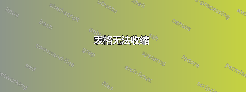 表格无法收缩