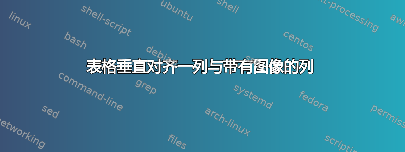 表格垂直对齐一列与带有图像的列