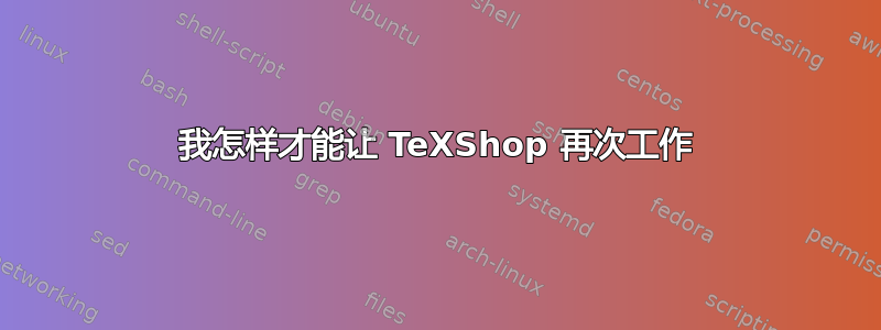 我怎样才能让 TeXShop 再次工作