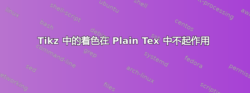 Tikz 中的着色在 Plain Tex 中不起作用