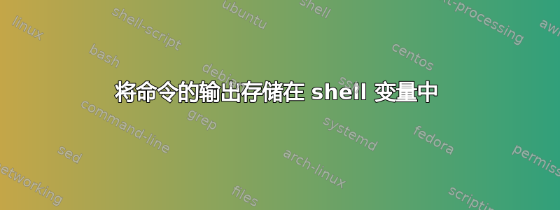 将命令的输出存储在 shell 变量中