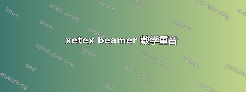 xetex beamer 数学重音