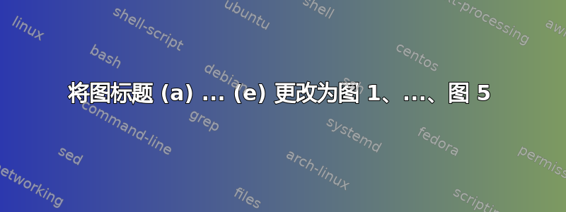 将图标题 (a) ... (e) 更改为图 1、...、图 5