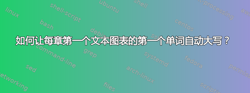 如何让每章第一个文本图表的第一个单词自动大写？