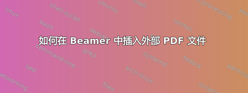 如何在 Beamer 中插入外部 PDF 文件