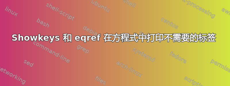 Showkeys 和 eqref 在方程式中打印不需要的标签