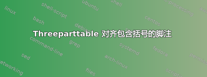 Threeparttable 对齐包含括号的脚注