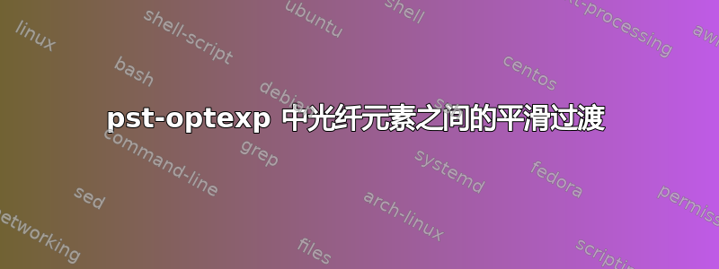 pst-optexp 中光纤元素之间的平滑过渡