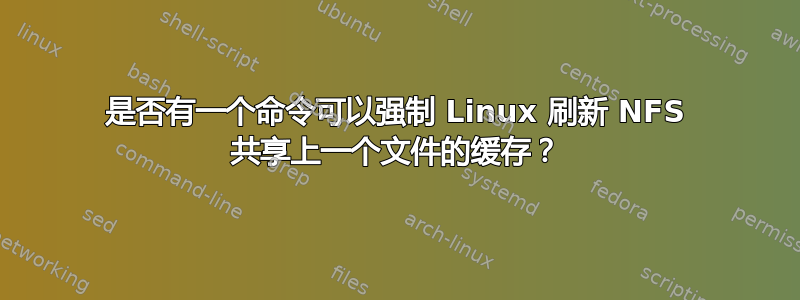 是否有一个命令可以强制 Linux 刷新 NFS 共享上一个文件的缓存？